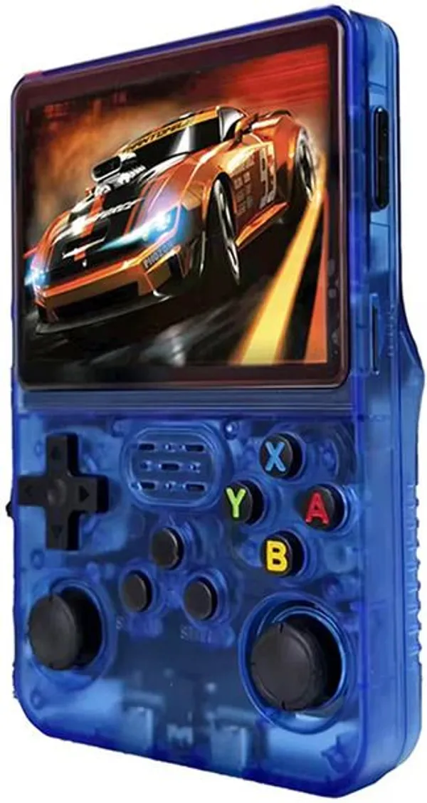 Playtastic_R36S_Game_Console_3.5_inch_Retro_Emulator_System_64_GB_with_15000+Preinstall_video_game_Mario_,GTA_Vice_City_(Transparent_Blue)