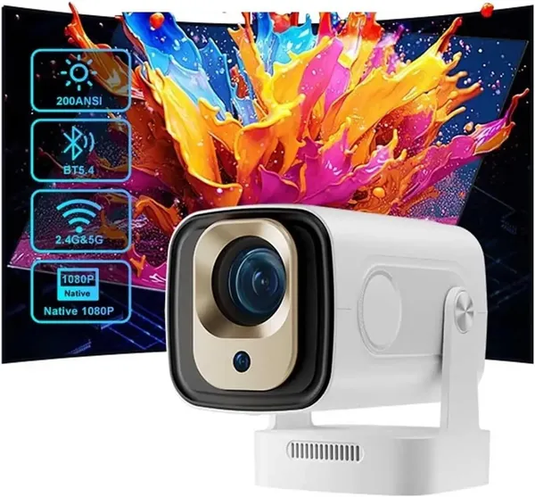 Playtastic_HY260_Pro_Mini_Projector_Physical_1080P_Voice_Control_Free-Style_180°_Projection_64_GB_with_Native_Support_for_4K_Resolution_with_Bluetooth_180°Rotatable_(White)