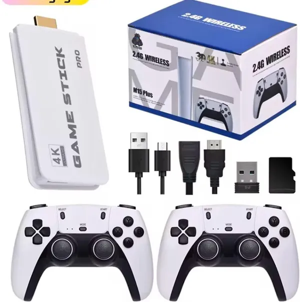Playtastic_M15_Retro_Game_Stick_Console_Pro_2.4G_Dual_Wireless_game_box_64_GB_with_with_Mario,Tekken_3,_with_10_Emulators_24000+_Games_2.4G_Wireless_Controllers_(White)