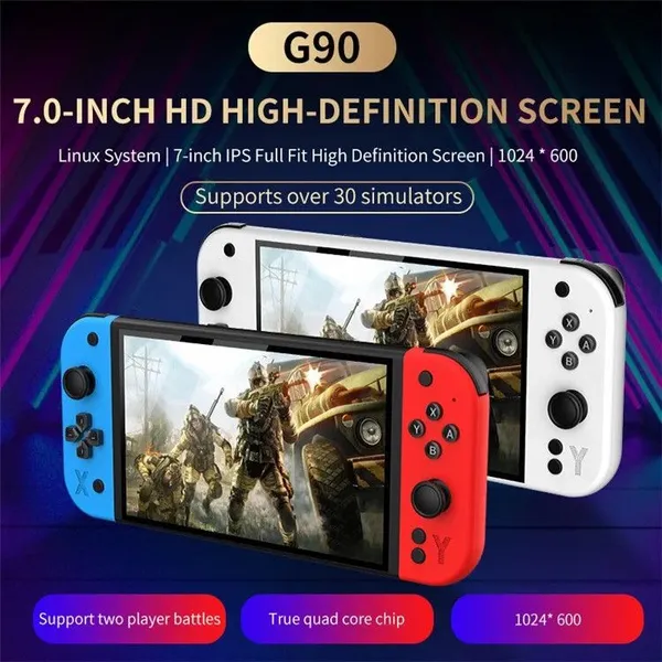 Playtastic_G90_7_Inch_IPS_HD_Screen_Handheld_Game_Console_Multi-System_Emulator_64_GB_with_15000+Preinstall_video_game_Mario_,GTA_Vice_City_(Red_&_Blue)