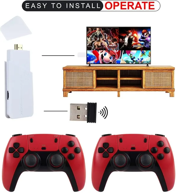 Playtastic_M18_4K_Ultra_HD_Game_Stick_64_GB_with_2_Wireless_Controllers,_with_10_Emulators_24000+_Games_Like_Tekken_3,_Mario_(Red)
