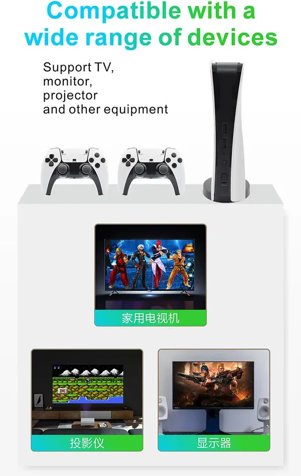 Playtastic_M5_Video_Game_Console_4k_Retro_Game_Console_128_GB_with_15000+_Free_Games,_Two_Wireless_Controllers_for_PS-1/CPS/FC/GBA_Arcade_Gaming_(White)