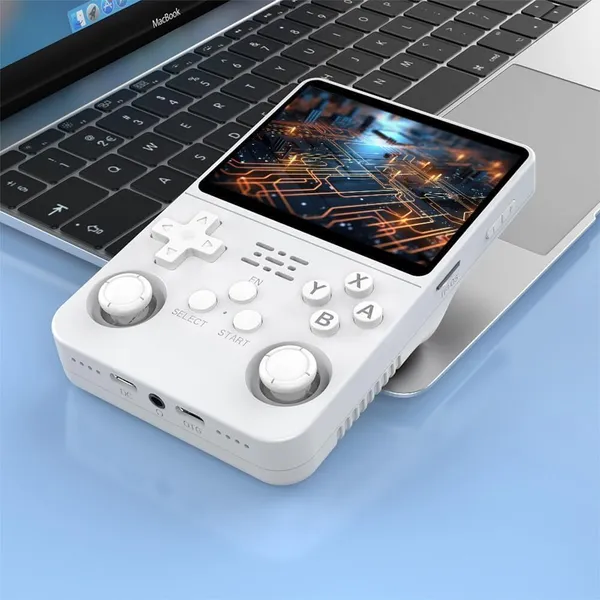 Playtastic_R36S_Game_Console_3.5_inch_Retro_Emulator_System_64_GB_with_15000+Preinstall_video_game_Mario_,GTA_Vice_City_(White)