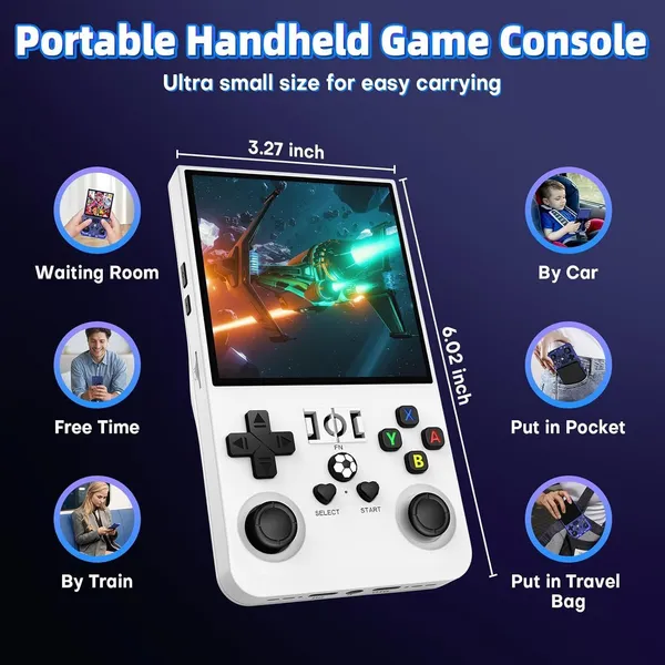Playtastic_R36S_Max_Retro_Game_Console_4_inch_Retro_Emulator_System_64_GB_with_15000+Preinstall_video_game_Mario_,GTA_Vice_City_(White)