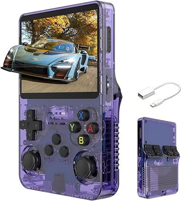 Playtastic_R36S_Game_Console_3.5_inch_Retro_Emulator_System_64_GB_with_2000+Preinstall_video_game_Mario_,GTA_Vice_City_(Purple)