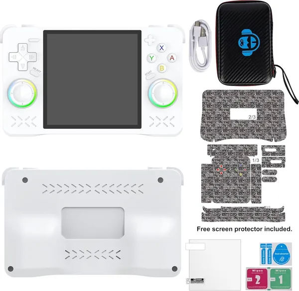 Playtastic_XF40H_Retro_Gaming_Console_with_4.0_Inch_4K_HD_IPS_Screen_Inbuilt_WIFI_64_GB_with_Preloaded_20,000+_Classic_Games,_Open_Source_Linux_System_(White)