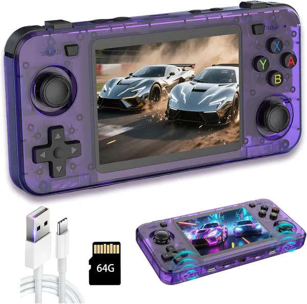 Playtastic_R36H_Game_Console_3.5_inch_Retro_Emulator_System_64_GB_with_15000+Preinstall_video_game_Mario_,GTA_Vice_City_(Purple)