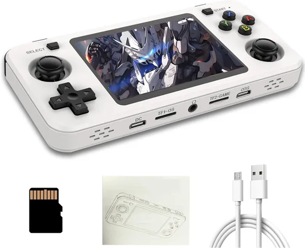 Playtastic_R36H_Game_Console_3.5_inch_Retro_Emulator_System_64_GB_with_15000+Preinstall_video_game_Mario_,GTA_Vice_City_(White)
