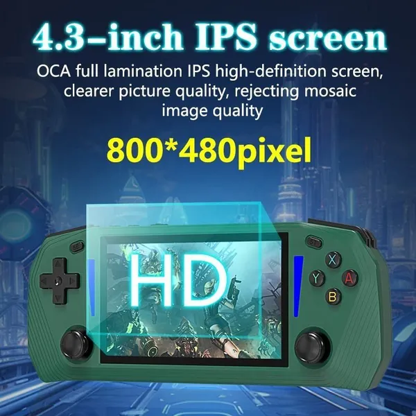 Playtastic_G33_4.3”_IPS_Screen_Gaming_Console_Game_Player_with_20+_Classic_Emulators_64_GB_with_Built-in_64G_TF_Card,_Linux_System_4.3_Inch_IPS_Screen_(White)