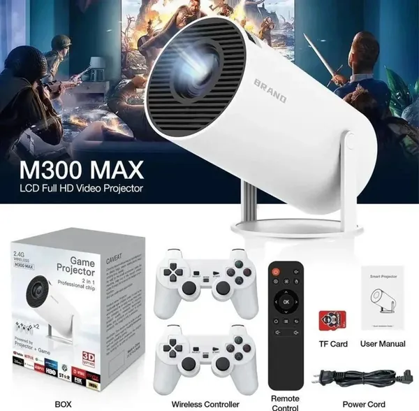 Playtastic_M300_Max_Retro_Video_Game_Consoles_Android11_System_Mini_Intelligent_Projector_(3500_lm)_Portable_Projector_(White)