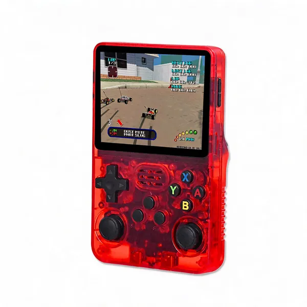 Playtastic_R36S_Game_Console_3.5_Inch_Retro_Emulator_System_64_Gb_With_15000+Preinstall_Video_Game_Mario_,Gta_Vice_City_(Transparent_Red)