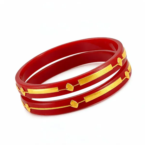 Red_And_Gold_Pola_Traditional_Bangles_For_Women