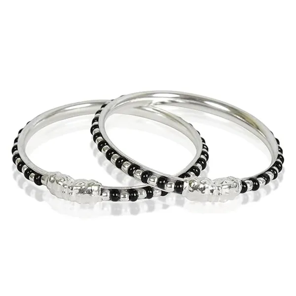 Ira_Peu_Silver_Unique_Trendy_Black_Beads_Nazariya_Kids_Bangle_Bracelet_Weight_11gram