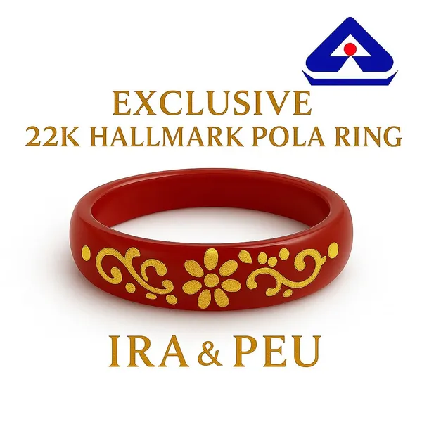 Ira_Peu_2kt_916_Yellow_Gold_Red_Pola_Ring_22_K_Hallmark_Solid_Gold_Pola_Ring_Premium_Modern_22_Carat_Gold_Jewellery