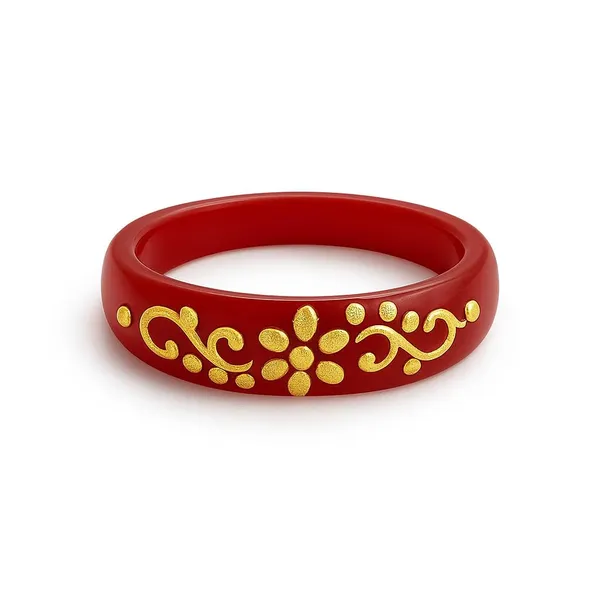 Ira_Peu_2kt_916_Yellow_Gold_Red_Pola_Ring_22_K_Hallmark_Solid_Gold_Pola_Ring_Premium_Modern_22_Carat_Gold_Jewellery