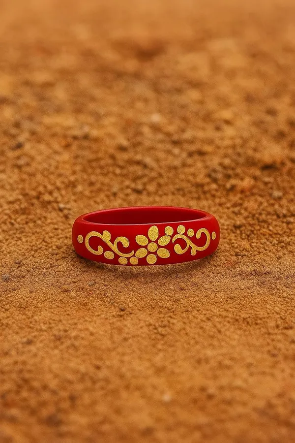 Ira_Peu_2kt_916_Yellow_Gold_Red_Pola_Ring_22_K_Hallmark_Solid_Gold_Pola_Ring_Premium_Modern_22_Carat_Gold_Jewellery