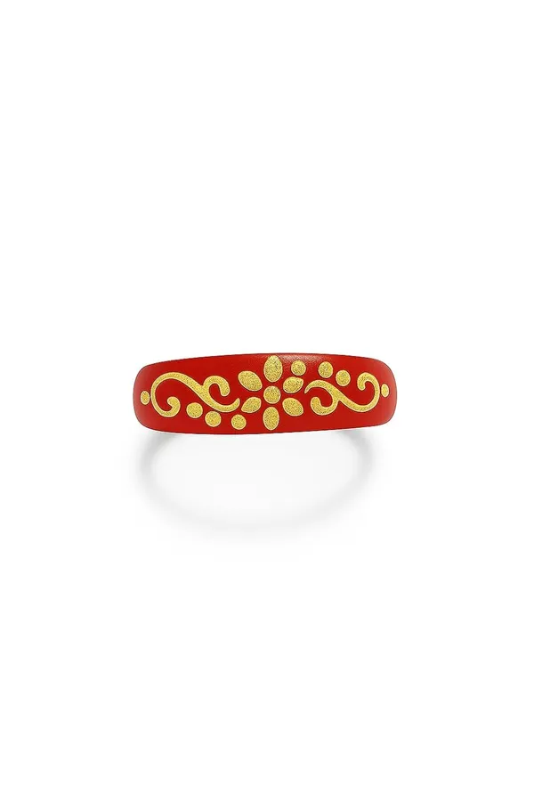 Ira_Peu_2kt_916_Yellow_Gold_Red_Pola_Ring_22_K_Hallmark_Solid_Gold_Pola_Ring_Premium_Modern_22_Carat_Gold_Jewellery
