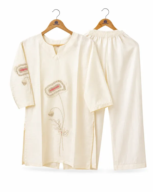 Ivory_Mal_Chanderi_Premium_Kurta_Pajama_Set_For_Women