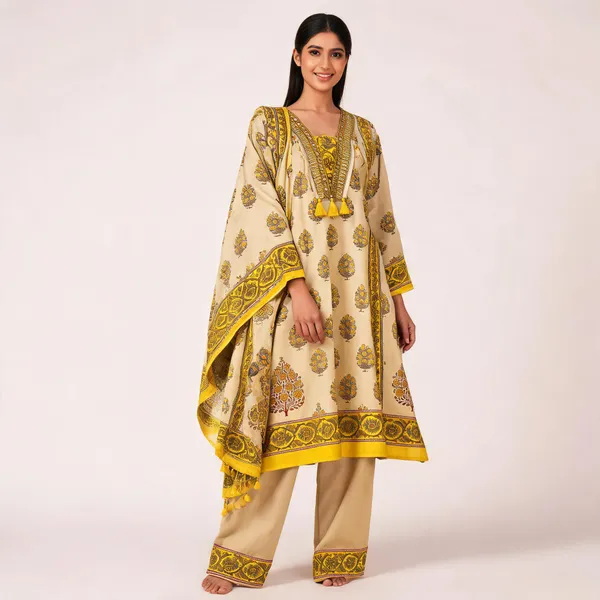 Beige_Pure_Cotton_Premium_Kurta_Set_For_Women