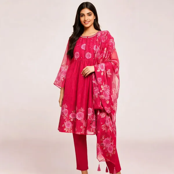 Pink_Rayon_Premium_Anarkali_Kurta_Pant_Dupatta_Set_For_Women