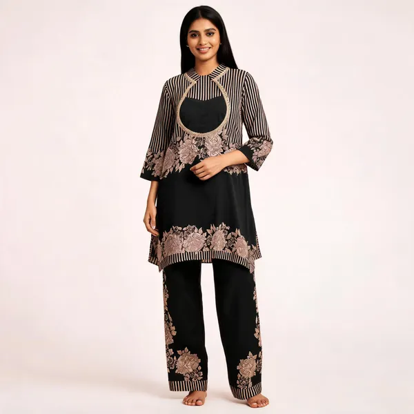 Black_Mulmul_Cotton_Premium_Kurta_Set_For_Women