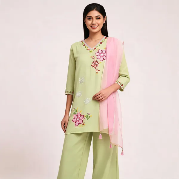 Green_Mal_Chanderi_Premium_Kurta_Set_With_Dupatta_For_Women