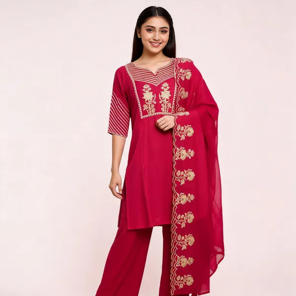 Magenta_Silk_Premium_Kurta_Set_For_Women