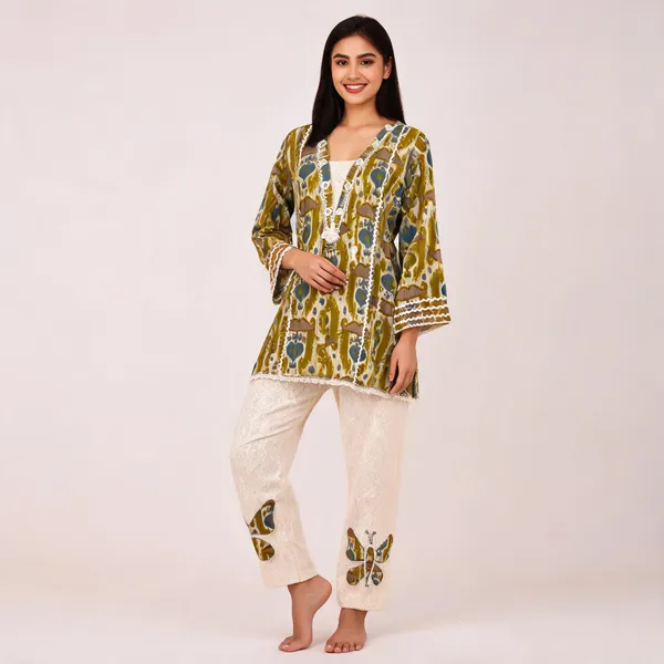 Olive_Premium_Cotton_Premium_Kurta_Pant_Set_For_Women