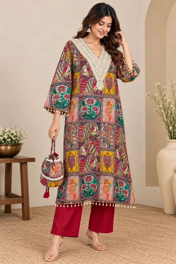 Designer_cotton_silk_printed_kurta_set_with_Matching_potli_bag_Women