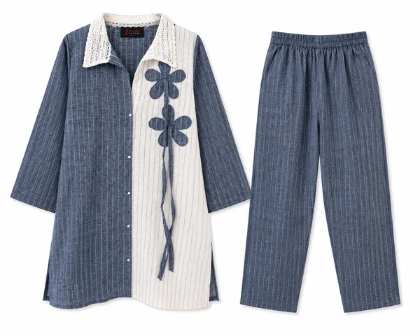 Blue_Khadi_Cotton_Premium_Kurta_Set_For_Women