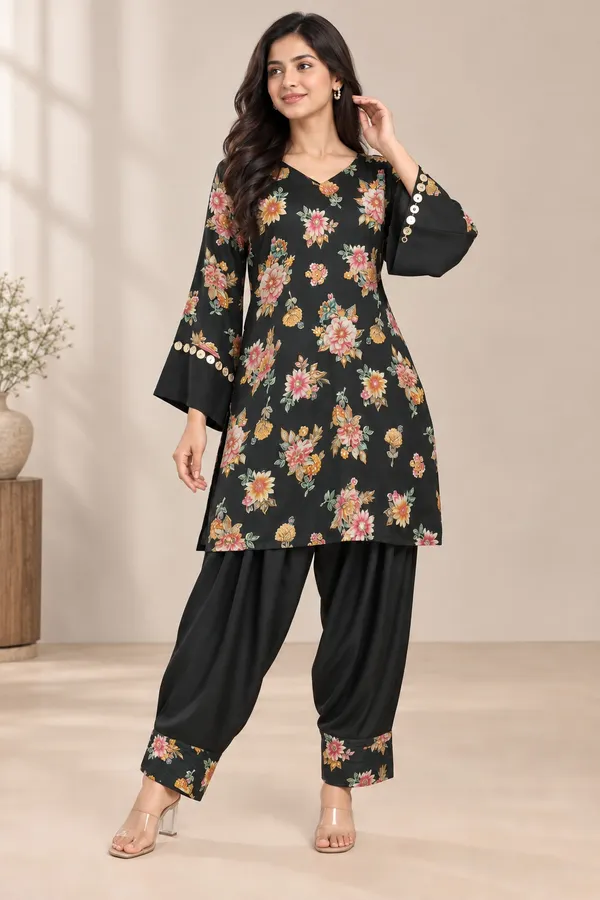 Women_Black_Floral_Printed_Straight_Kurta_with_Palazzo_Pants_Co-Ord_Set