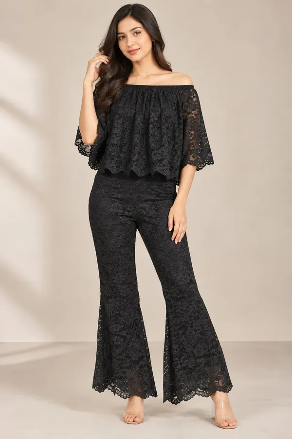 Women’s_Black_Lace_Off-Shoulder_Top_&_Flared_Pant_Co-Ord_Set_|_2-Piece_Western_Wear