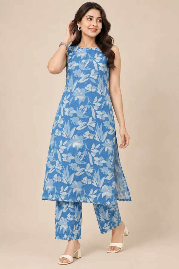 Women’s_Blue_Floral_Printed_Kurta_&_Palazzo_Set