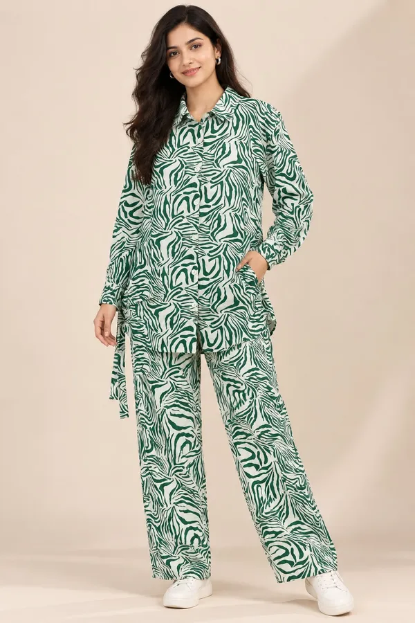 Women’s_Green_Printed_Shirt_&_Wide-Leg_Pant_Co-ord_Set