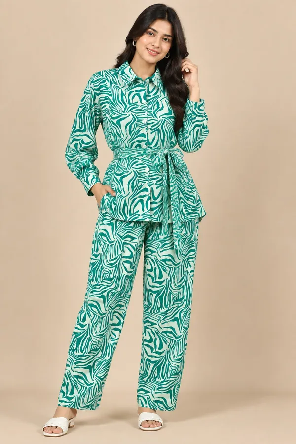 Women’s_Green_Printed_Shirt_&_Wide-Leg_Pant_Co-ord_Set