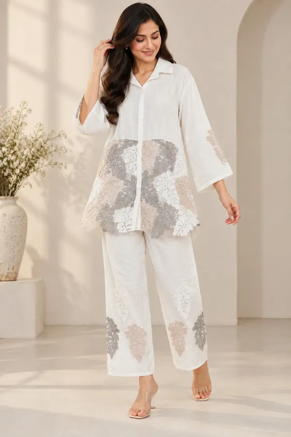 Women’s_White_Floral_Lace_Shirt_Style_Top_&_Wide-Leg_Pant_Set_|_2-Piece_Co-Ord_Set
