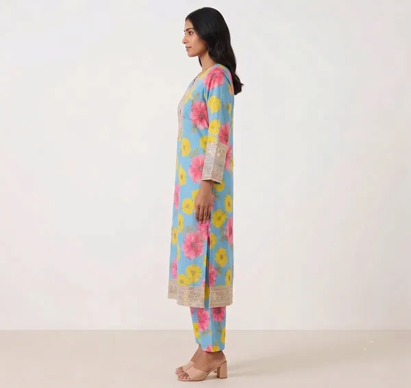 Blue_Premium_Cotton_Premium_Kurta_Set_For_Women