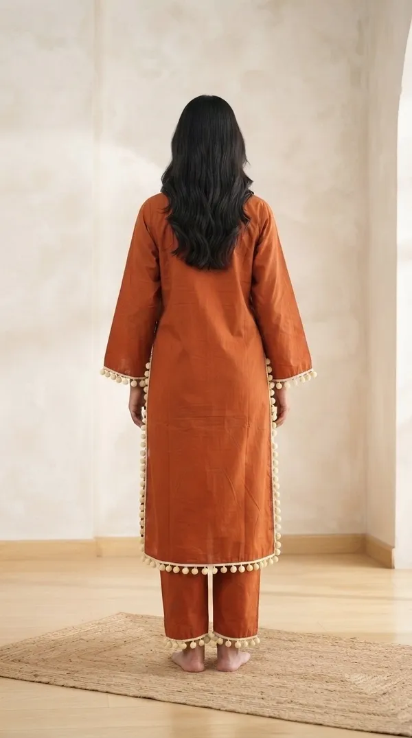 Orange_Premium_Cotton_Premium_Kurta_Pant_Dupatta_Set_For_Women