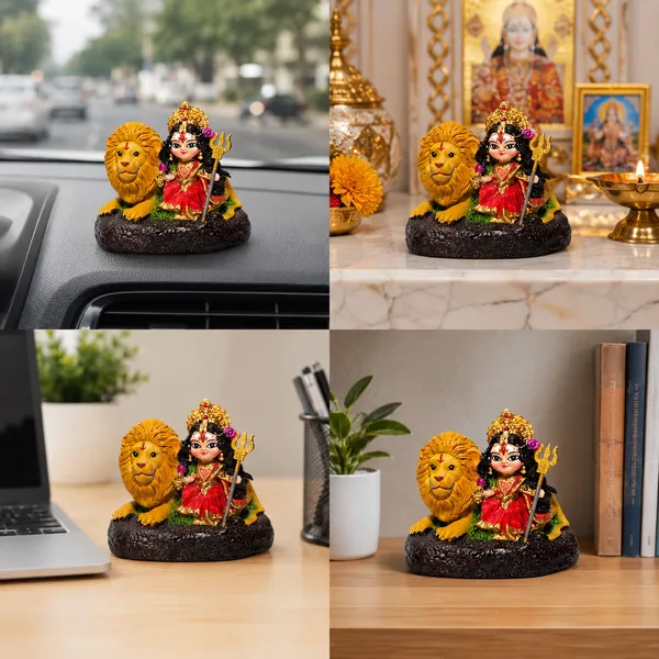 Baal_Mata_with_Lion_Resin_Idol_–_7_cm_Decorative_Statue_for_Home,_Car_&_Office