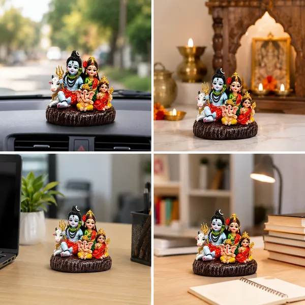 Shiv_Parivar_Idol_For_Car_Dashboard_Decorative_Showpiece_7_5_Cm
