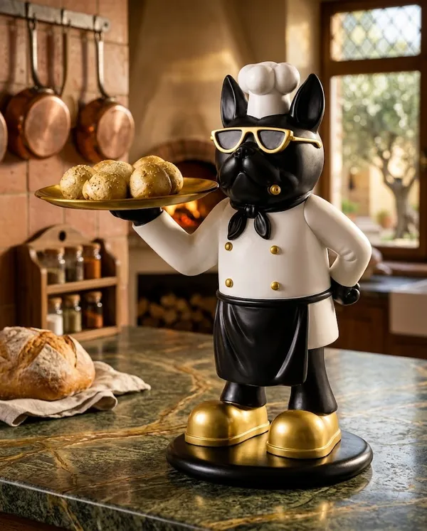Chef_Bulldog_White_Statue_Decorative_Showpiece