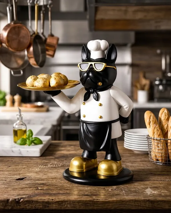 Chef_Bulldog_White_Statue_Decorative_Showpiece