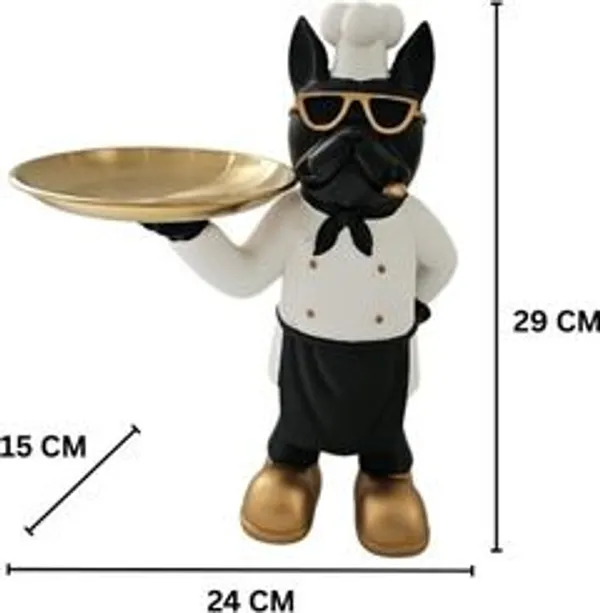 Chef_Bulldog_White_Statue_Decorative_Showpiece