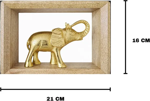 Gold_Elephant_Wooden_Frame_Decor_Decorative_Showpiece_16_Cm