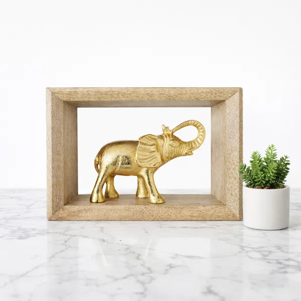 Gold_Elephant_Wooden_Frame_Decor_Decorative_Showpiece_16_Cm