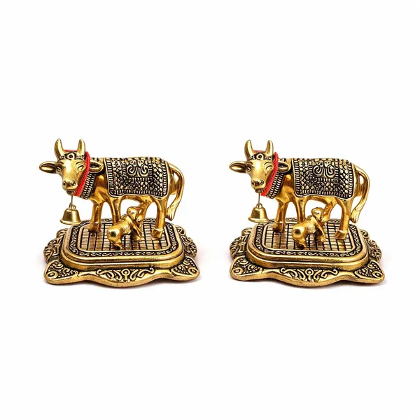 Kamdhenu_Cow_Calf_Decorative_Idol_Decorative_Showpiece_7_Cm_-_Pack_of_2