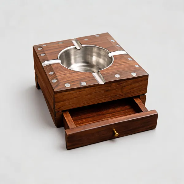 Brown_Wood_Classic_Square_Ashtray_With_Drawer