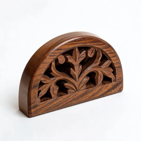 Brown_Wood_Carved_Floral_Cut-Out_Napkin_Holder