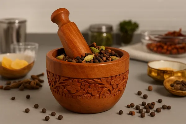 Brown_Wood_Traditional_Floral_Carved_Mortar_And_Pestle_Set