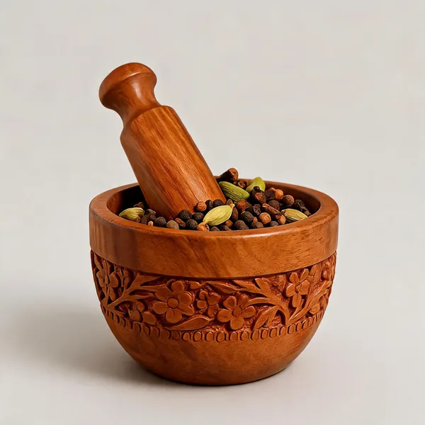Brown_Wood_Traditional_Floral_Carved_Mortar_And_Pestle_Set